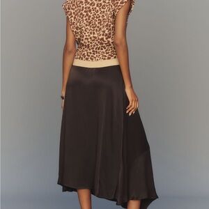 Anthropologie Asymmetrical Dark Brown Skirt